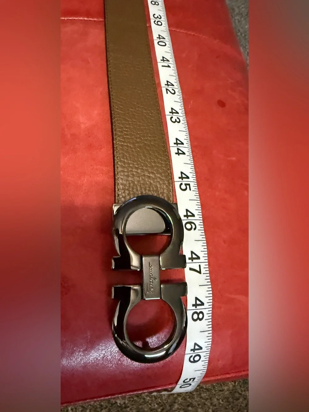 FERRAGAMO Men's Gancini Reversible Leather Belt size 110 / 44”